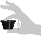 Winco Commercial-Grade Plastic Ramekin / Dipping Sauce Cup, Smooth, 4 Ounce, Black (12 Pack)