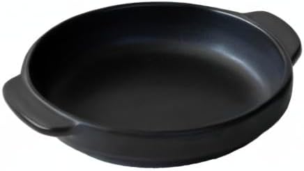 Santo Banko Ware Au Gratin Dish, Small, For One Person Capacity: 9.5 fl oz (270 ml), Heat Resistant, Oven-safe, Direct Fire, Microwave Safe, Dishwasher Safe, Stackable, Black, Made in Japan