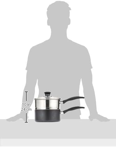 T-fal Specialty Nonstick Double Boiler 3 Quart Oven Safe 350F Cookware, Pots and Pans, Dishwasher Safe Silver/Black
