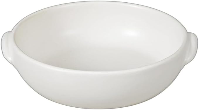 White Heat Resistant Round Au Gratin (S) 4.3 x 3.9 x 2.0 inches (11 x 10 x 5 cm) | Au Gratin Dish, Pottery, Oven Safe Microwave, Setomonohonpo