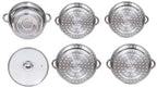 Stainless Steel Steamer Glass Lid, 5-Layer Cooking Steamer Set, Overlapping Design, ø 28cm /11 Inch, Suitable for Induction Cooktops, Electric Cooktops, Gas Cooktops