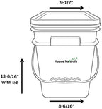 House Naturals 4 Gallon Square Food Grade Bucket Pail with Plastic Handles and Lid (Pack of 3) Made in USA containers (Red - Black lids)