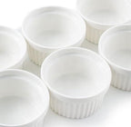 Nuwave Ceramic Ramekins 8 oz, Set of 6, Elegant Classic Style for Baking Souffles, Creme Brulées, Custards, Puddings, 4.3” Wide & 2” Tall, Microwave, Oven & Dishwasher-Safe, Ivory White (6)