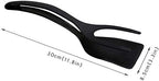 1pcs Multifunctional 2 in 1 Non Stick Bread Egg Turners Cooking Tongs Gadgets For Kitchen Utensils Spatula Cooking Tool(D)