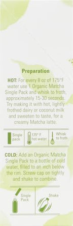 Mighty Leaf Tea, Organic Matcha Green Tea Singles - 1 Box of 12 Single Serve Packets, 100% Japanese Matcha, Unsweetened