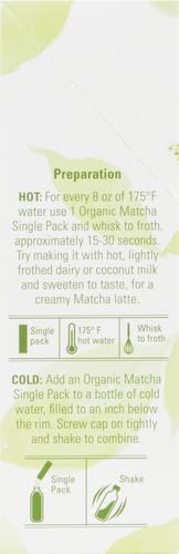 Mighty Leaf Tea, Organic Matcha Green Tea Singles - 1 Box of 12 Single Serve Packets, 100% Japanese Matcha, Unsweetened
