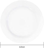 bUCLA 100Pieces White Plastic Plates - 6.25inch Disposable Plastic Appetizer/Small Cake/Salad/Dessert Plates Premium Hard, Ideal for Weddings& Parties