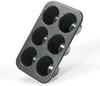 Monfish 2PCS Deep Jumbo Muffin Pan 6 Cup Carbon Steel Black Stone non Stick Coating Muffin Tin 3.5diax3 cup