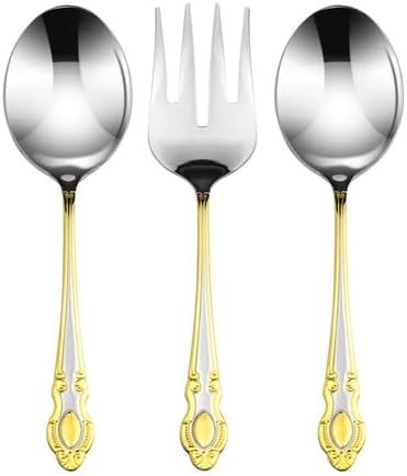 75-Pc Luxury Flatware Set for 12 w/Storage Case 24K Gold Premium Dining Cutlery Service - 18/10 Surgical Stainless Steel Silverware Hostess Serving Set in a Chest