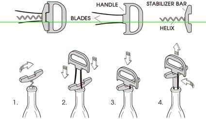 Professional Wine Opener for Vintage Bottles - Hybrid Corkscrew & Ah-So Cork Puller Set, 304 Stainless Steel Two-Prong Remover for Fragile Old Corks, Recognized by Sommeliers