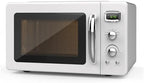 Retro Microwave Oven 0.9Cu.ft，900W Compact Countertop Microwave w/5 Micro Power & 8 Auto Cooking, Child Lock, Timer Setting & Glass Turntable, LED Display, Mint Green