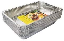 (25 Count) Full-Size Deep Steam Table Pans | Foil Pans | Disposable Food Containers for Baking, Freezing, and Storage (21” x 13” x 3”)