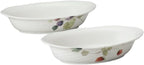 NARUMI Oval Gratin Dish Set, Lucy Garden, 8.7 x 5.5 x 1.8 inches, Berry Pattern, Set of 2, Microwave, Dishwasher, Oven Safe, Made in Japan, Gift Box Included