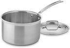 Cuisinart 4-Quart Skillet, Stainless Steel Cookware Multiclad Pro Triple Ply Saucepan w/Cover, MCP194-20N