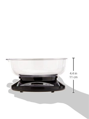 Weighmax W-2810-5KG-BLACK Digital Multifunction Kitchen and Food Scale with Bow, 11-Pound, Black