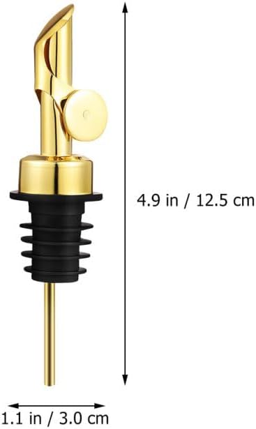 2 PCS Gold Olive Oil Dispenser Spouts: Stainless Steel Liquor Pourers for Kitchen Bar - Wine Bottle Pourer for Home Bartenders (4.9x1.18 Inch)