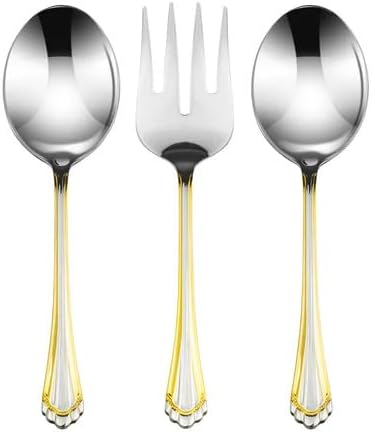 75-Pc Luxury Flatware Set for 12 w/Storage Case 24K Gold Premium Dining Cutlery Service - 18/10 Surgical Stainless Steel Silverware Hostess Serving Set in a Chest