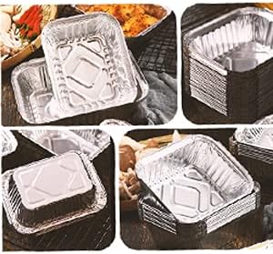 Waytiffer 25pack- 8 x 8 Aluminum foil Pans Disposable Heavy Duty Square baking Cake Pan, Cooking Tins Homemade Breads Oven Pans,Foil Pan, Baking pan Roasting