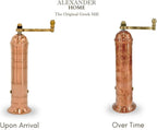 Alexander Home Original Greek Pepper Mill, 8-Inch Copper – European Manual Pepper Grinder, Refillable, with Polishing Cloth