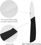 Ceramic Knife Set of 5,Sharp Ceramic Knife with Sheath,Steak Knife,Black Kitchen Knives With Anti-Slip handle,Includes 6"Chef Knife,5"Utility Knife,4"Vegetable Knife,3"Paring Knife,1''Fruit Peeler