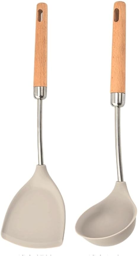 Food Grade Silicone Kitchenware Spatula Wooden Handle Set Kitchen Cooking Tools(E)