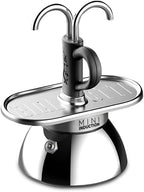 Bialetti Mini Express Induction Coffee Maker, Aluminium, Black, 2 Cups