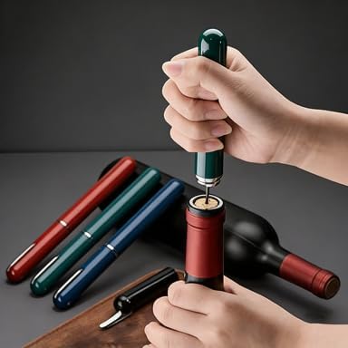 IPEROT Wine Bottle Opener, IPEROT Air Pressure Wine Corkscrew With Cutting Wine Bottle Foil Knife, Effortlessly Open Wine Bottles Without Damaging Corks, Easy-to-Use (Green)