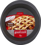 GoodCook Everyday Pie Pan Scratch-Resistant Nonstick Heavy Duty Steel Construction with Wide Rim, 9-Inch, Gray