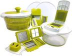 For 10-in-1 Multi-Use Salad Spinner with Slicer, Dicer and Chopper