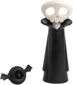 OTOTO New Spookelier Wine Saver Pump and 3 Wine Stopper - Wine Bottle Stoppers for Wine Bottles, Wine Stoppers Vacuum, Spooky Goth Accessories, Fun Skull Halloween Goth Kitchen, Goth Gifts Gadgets