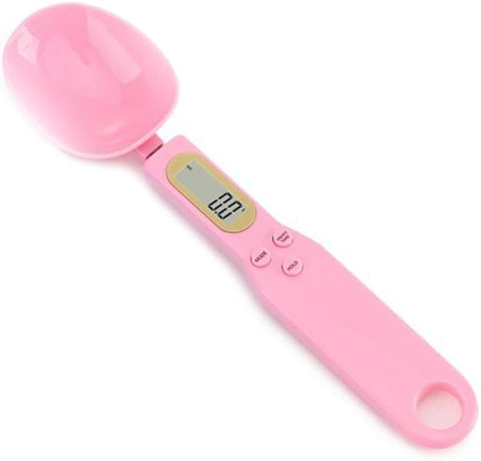 Meichoon Kitchen Scale Food Steelyard Weighing and Measuring Dry Liquid Ingredient Milk Tea Flour Spices Medicine 1.1lb/500g(0.1g) Portable LCD Display Milligram Scale C52 Pink