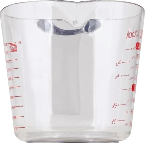 GoodCook Everyday 2-Cup Measuring Cup Liquid Measuring with Ounces and Milliliters Markings Tapered Pour Spout Easy-to-Read Lines Comfortable Handle for Precise Measuring, Clear