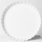 ONTUBE Pie Pans 11 Inches Ceramic Quiche Pans, Round Pie Tins for Baking,Oven Saf (White, 11" x 1 Pieces)