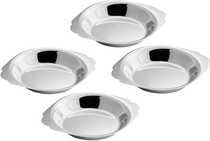 Soro Essentials- 10 oz. Stainless Steel Round Au Gratin Dish Set of 8 - Serving Dish for Individual Serving Casseroles Lasagna and Cobblers Table Serving Dishes Casserole Dishes Individual Gratin Dishes