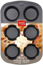 GoodCook Everyday Nonstick Steel Muffin Pan, 6 cup, Gray (Pack of 12)