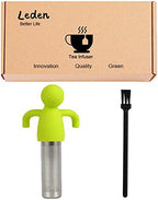 Tea Infuser for Loose Tea Extra Fine Mesh Tea Steeper with Cute Design Tea Strainer Ball with Silicone Handle for Tea Cup Mug, Stainless steel Green