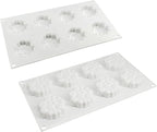 Silicone Mold for Baking Cakes,Soap Molds,Flower Shape Silicone Molds for Homemade French Dessert Mold for Pastry Chocolate,Jelly Chocolate Mold ＆ Ice Cube Tray (D_ Round Clouds Shape)