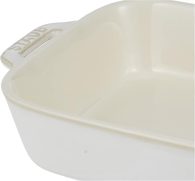 Staub Vintage Color Rectangular Dish, Ivory, 7.9 x 6.3 inches (20 x 16 cm), Ceramic, Heat Resistant, Oven and Microwave Safe