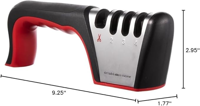 Brigii 4-in-1 Knife Sharpener, Kitchen Knife Accessories for Ceramic Knives, Steel Knives and Scissors, Aiding in Repair, Restoration, and Polishing of Blades