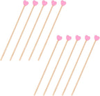100 Pieces Disposable Wooden Coffee Stirrers Pink Heart Wooden Coffee Stir Sticks Wooden Stirrers Wooden Drink Stirrer Sticks for Coffee Cocktail Milk Beverage, 6.1 Inches