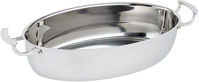 Vollrath 49445 Miramar S/S 7-5/16 Quart Oval Au Gratin Dish