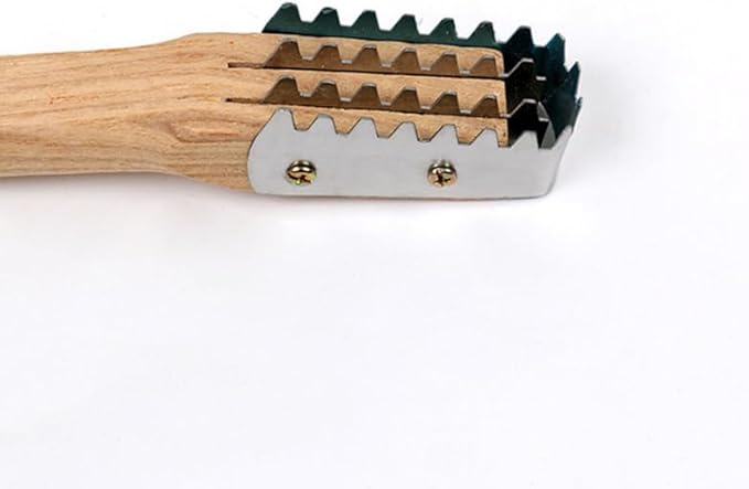 Amosfun Stainless Steel Fish Scale Shaver with Wooden Handle 10.03 Inch Seafood Tool for Fast Fish Skin Cleaning and Scale Removal Kitchen Gadget
