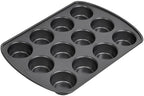 Wilton Gold Non-Stick Bakeware Muffin Pan - Baking Pan for Muffins & Cupcakes - Made Without PFAS, Dent Resistant & Dishwasher Friendly - Offers Even Heat Distribution - 10.5 x 15 x 2 Inches, 12 Cup