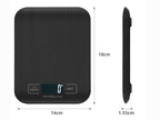 Digital Shipping Scale,Stainless Steel Panel, Accurate Portable Postal Scale for Packages, Small Business,Kitchen, Food, Handmade, Liquids, and Boutique (Black Battery (5kg/1g))