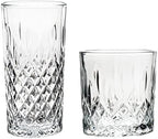 Vikko Rock and Tumbler Set, 12 Piece Set of Elegant Glasses, 6 Tall 12.25 Ounce Glasses and 6 Short 11.25 ounce Whiskey Glasses