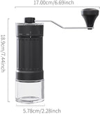 Portable Coffee Grinder Conical Burr for Espresso French Press Pour Over Double Bearing External Adjustment Capacity 25g (Ceramic Burrs)