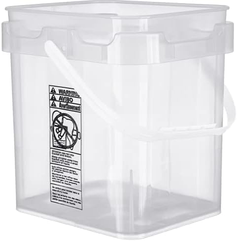 House Naturals Clear Food Grade Made in USA Plastic Bucket with lids, (Pack of 2) (5 Gallon)