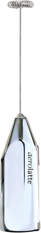 Aerolatte Steam-Free Milk Frother, Polished-Chrome Finish,18/8 Stainless Steel Whisk, BPA-Free Plastic Housing, Batteries Include