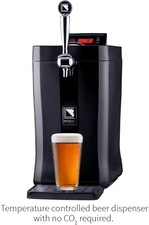 BrewArt Complete Beer Brewing & Dispensing System Bundle | BeerDroid Fully Automated Brewer & BrewFlo CO2-Free Beer Dispenser | 2 5L Kegs & Discovery Pale Ale BrewPrint Included