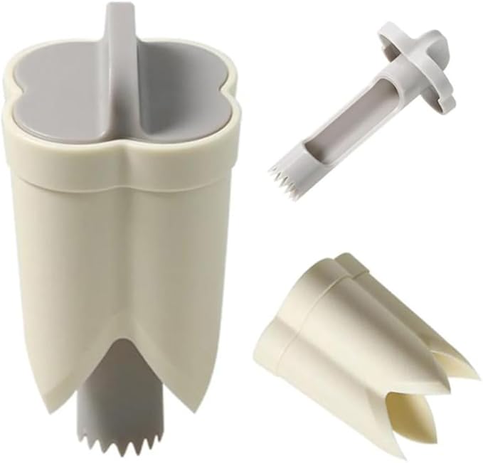 Pepper Seed Corer Remover Tool,2 in1 Efficient Bell Pepper Corer,Jalapeno Pepper Cutter Deseeder,Quick Cutting& Deseeding Pepper Seed Remover Tool, Kitchen Gadget Tool for Fruit Vegetables (Beige)